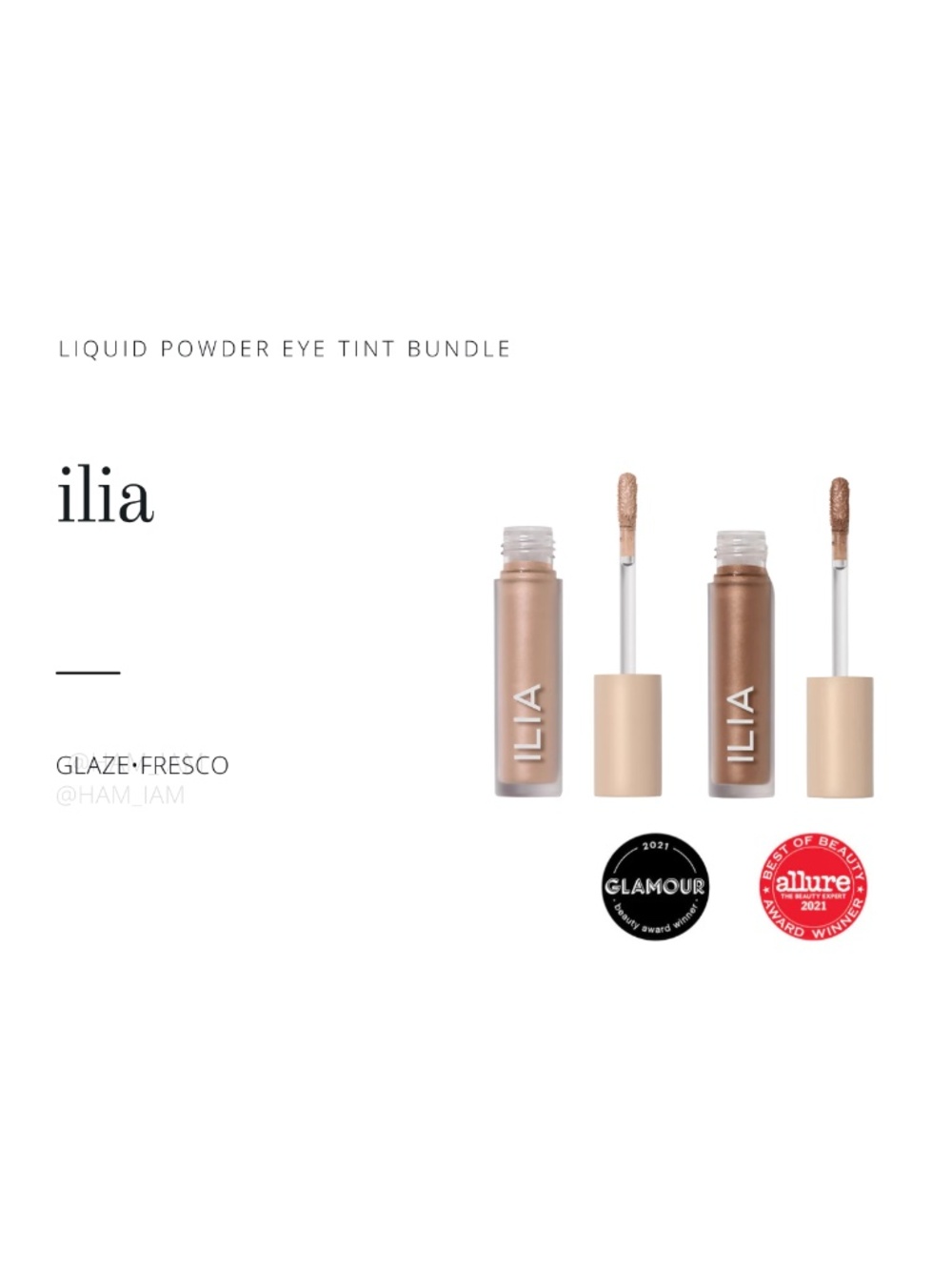 ILIA Liquid Powder Eye Tint Fresca and Glaze Bundle